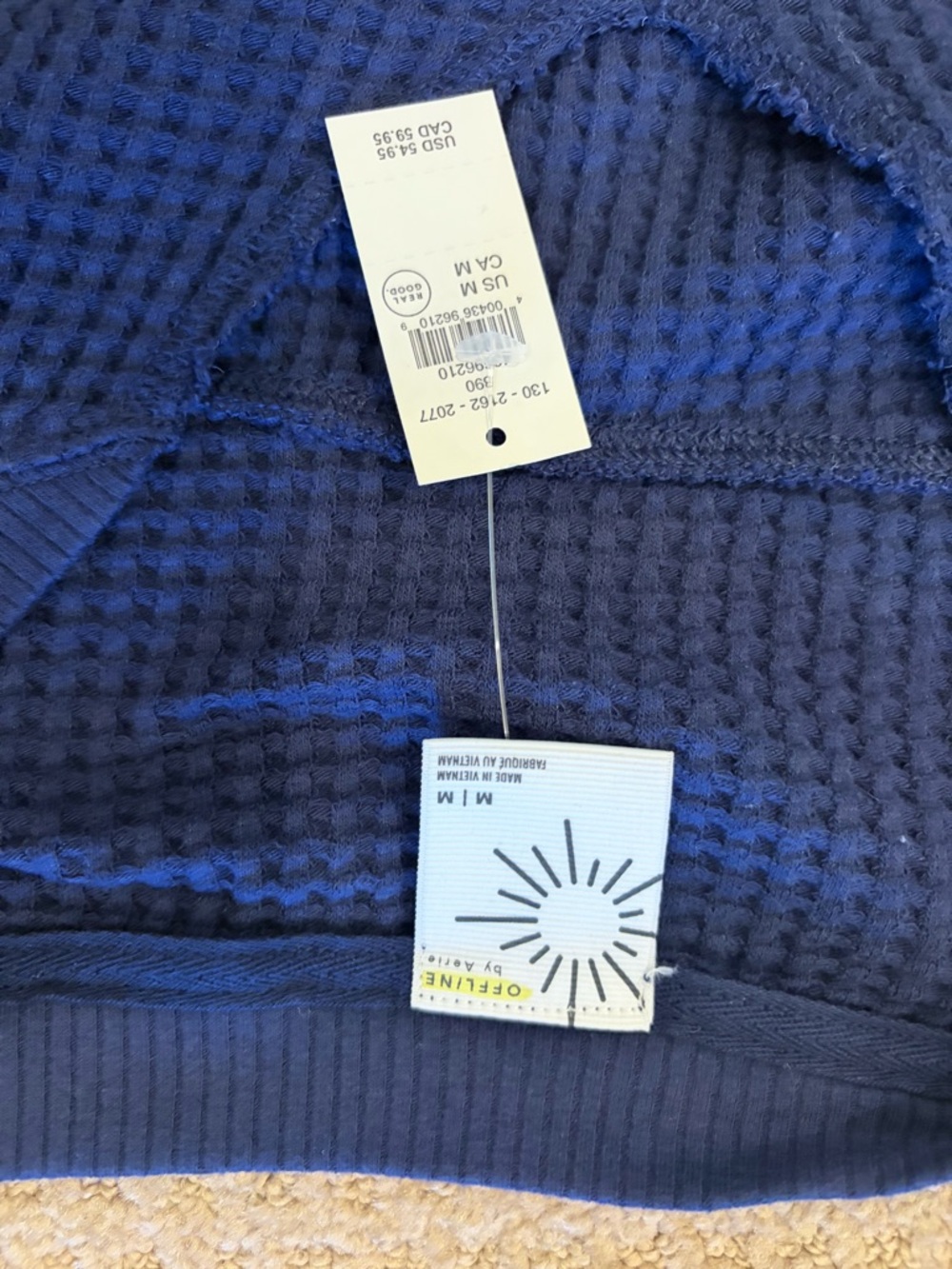 Offline Navy Waffle Knit Top - Blue